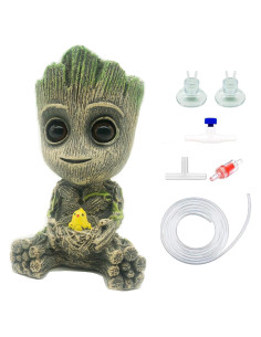 Decoración de acuario Groot con piedra de aire AnxunJim 6.6cm