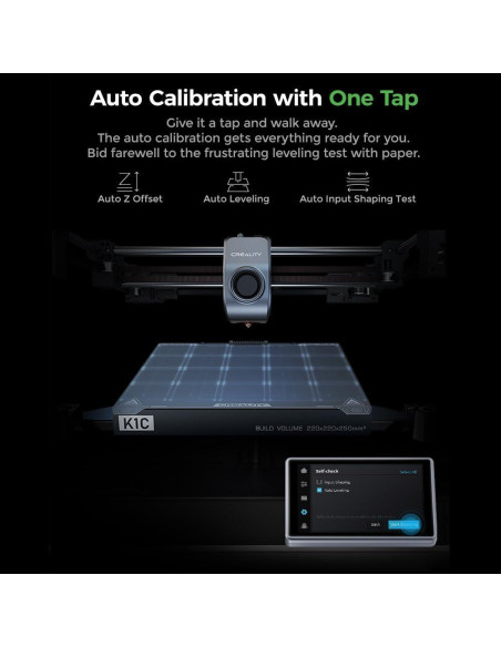 Impresora 3D Creality K1C, Rápida 600mm/s, Alta Temp 300C