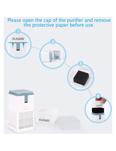 Purificador de Aire Mini ELEGOO con Filtro de Carbón Activado