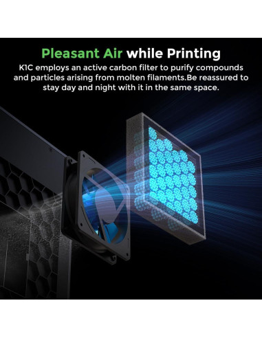 Impresora 3D Creality K1C, Rápida 600mm/s, Alta Temp 300C