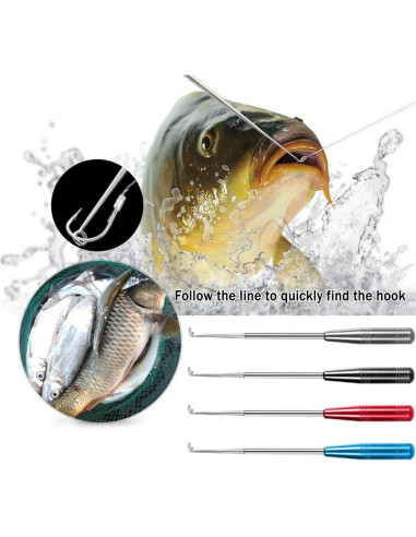 Extractor de Anzuelos YIMISIMON 4 Piezas Acero Inoxidable