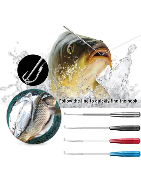 Extractor de Anzuelos YIMISIMON 4 Piezas Acero Inoxidable