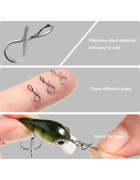 300 Ganchos de Pesca con Mosca Skylety Acero Inoxidable