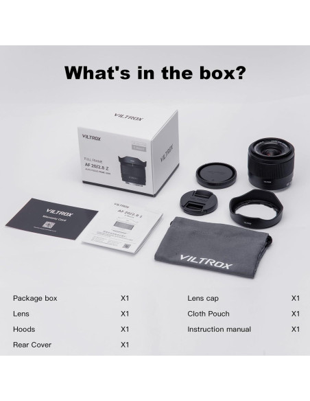 Lente Viltrox 20mm F2.8 para Cámara Nikon Z - Gran Angular