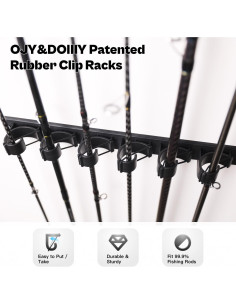 Soporte de cañas de pescar OJYDOIIIY para 6 cañas de garaje 2