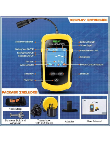 Buscador de Peces Portátil LUCKY FFC1108 con Pantalla LCD