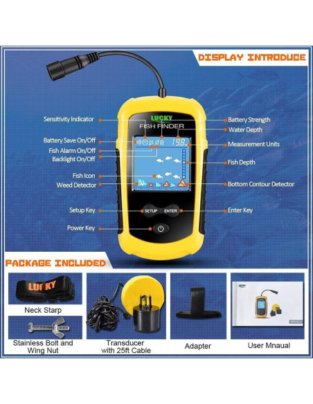 Buscador de Peces Portátil LUCKY FFC1108 con Pantalla LCD
