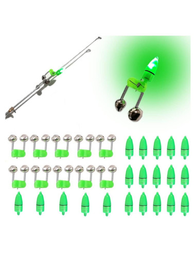 Campanas de Pesca JZTang con Luces LED 30 Pcs Accesorios