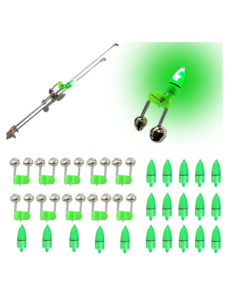 Campanas de Pesca JZTang con Luces LED 30 Pcs Accesorios