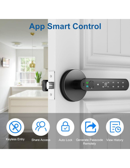Cerradura Inteligente Foxgard con Huella Dactilar 5 en 1