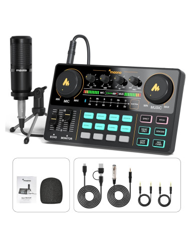MAONO Mezclador de Audio para Podcast AU-AM200-S1 Todo en Uno