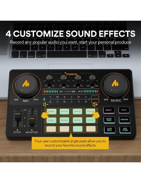 MAONO Mezclador de Audio para Podcast AU-AM200-S1 Todo en Uno