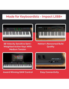Controlador MIDI Nektar Impact LX88+ 88 Teclas USB 2