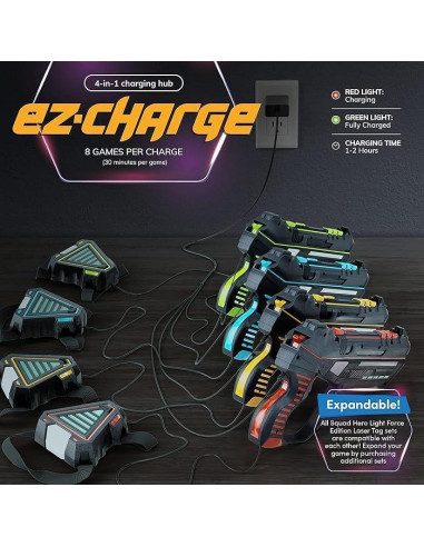 Set de 4 Pistolas Laser Tag Squad Hero Recargables