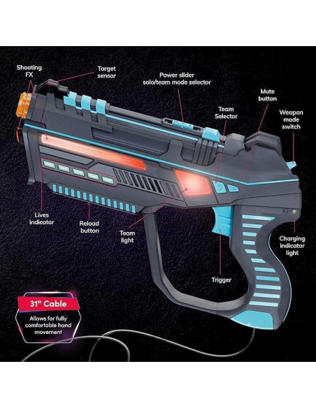 Set de 4 Pistolas Laser Tag Squad Hero Recargables