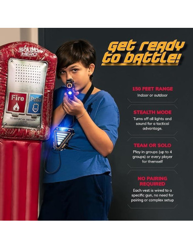 Set de 4 Pistolas Laser Tag Squad Hero Recargables
