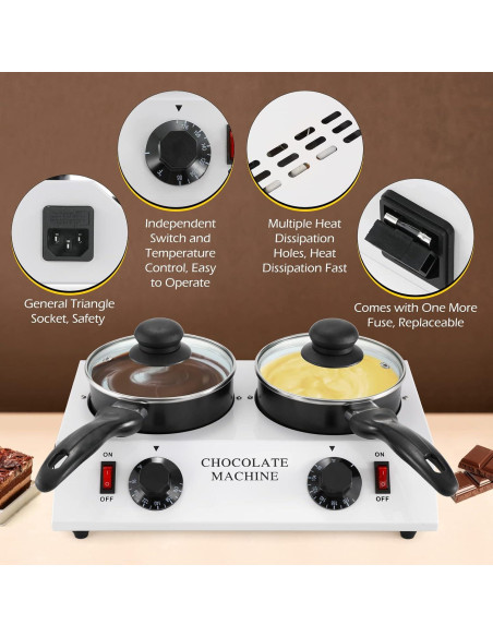 Olla Derretir Chocolate Dyna-Living Doble 80W Eléctrica