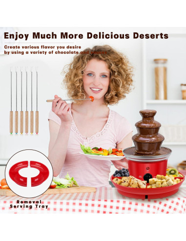 Fuente de Chocolate MINI 3 Niveles 453g con Tenedores