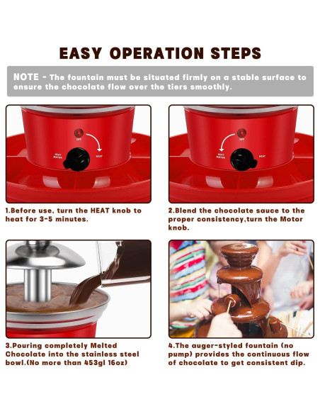 Fuente de Chocolate MINI 3 Niveles 453g con Tenedores