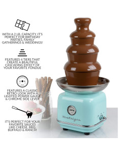 Fuente de Chocolate Eléctrica Nostalgia 4 Niveles 0,91L 2