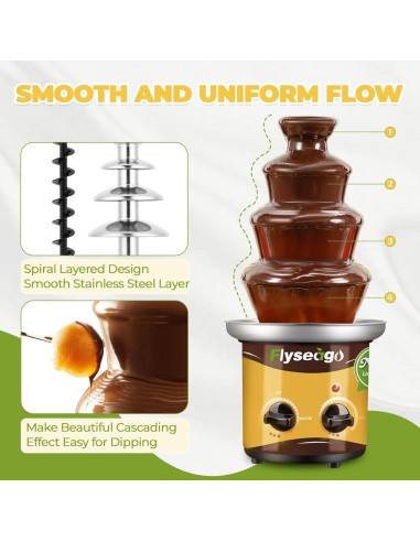 Fuente de Chocolate Profesional Flyseago 3 Niveles 1350g