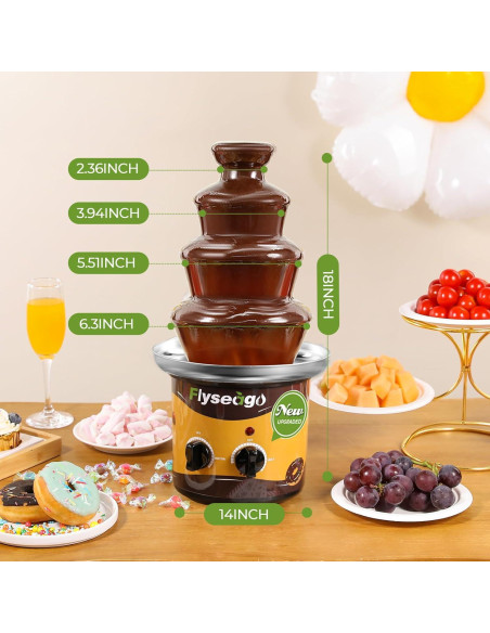 Fuente de Chocolate Profesional Flyseago 3 Niveles 1350g