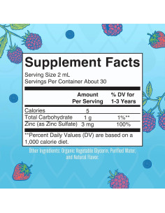 Gotas Líquidas de Zinc MaryRuth para Niños 1-3 Años 59 mL 2