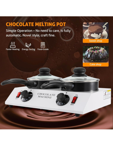 Olla Derretir Chocolate WICHEMI Doble 3.20 kg Calentador