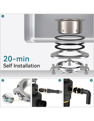 Triturador de Basura Chooba 3/4HP Acero Inoxidable Negro