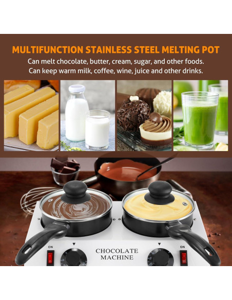 Olla Derretir Chocolate WICHEMI Doble 3.20 kg Calentador