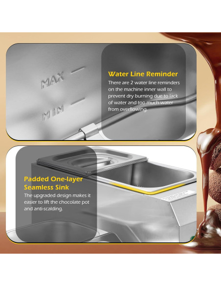 Olla de Chocolate Dyna-Living 2 Tanques 1000W Acero Inoxidable