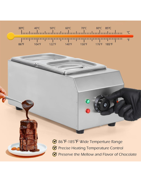 Olla de Chocolate Dyna-Living 2 Tanques 1000W Acero Inoxidable