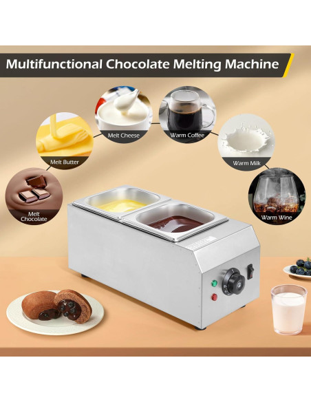 Olla de Chocolate Dyna-Living 2 Tanques 1000W Acero Inoxidable