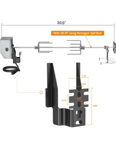 Kit Rotisserie Acero Inoxidable onlyfire 28x0.89cm 110V 2