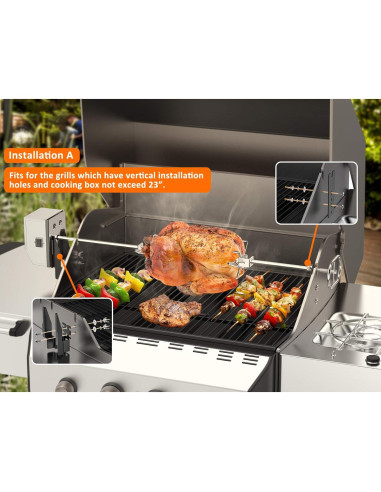 Kit Rotisserie Acero Inoxidable onlyfire 28x0.89cm 110V