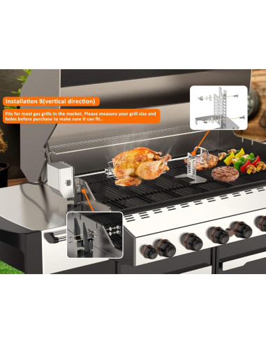 Kit Rotisserie Acero Inoxidable onlyfire 28x0.89cm 110V