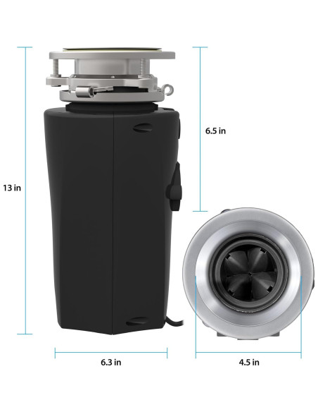 Triturador de Basura Eco Logic 1/2 HP con Montaje de 3 Tornillos
