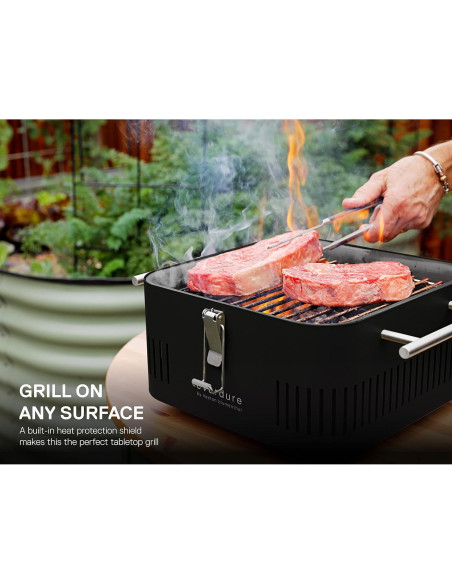 Everdure CUBE Parrilla Portátil de Carbón 7 kg con Tabla