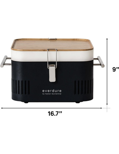 Everdure CUBE Parrilla Portátil de Carbón 7 kg con Tabla