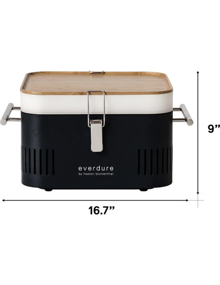 Everdure CUBE Parrilla Portátil de Carbón 7 kg con Tabla