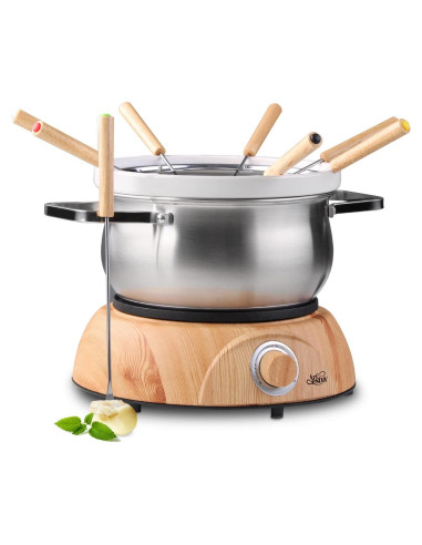 Olla de Fondue Eléctrica Artestia 1500W 3 en 1 con 8 Tenedores