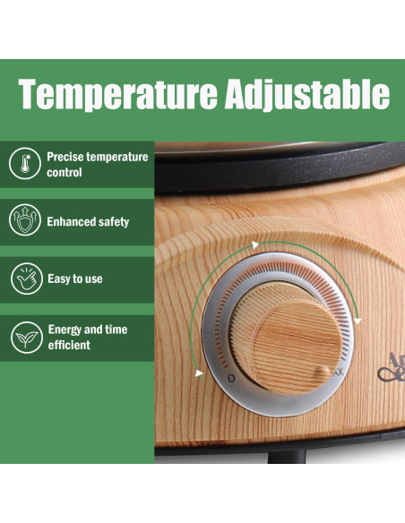 Olla de Fondue Eléctrica Artestia 1500W 3 en 1 con 8 Tenedores