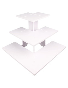 Estante de Exhibición WANLIAN 3 Niveles Blanco Portátil