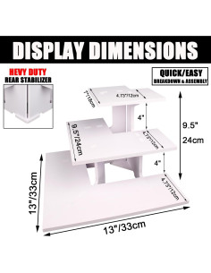 Estante de Exhibición WANLIAN 3 Niveles Blanco Portátil 2