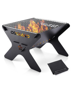 Parrilla de Camping Odoland Plegable 30 cm Carbón Portátil