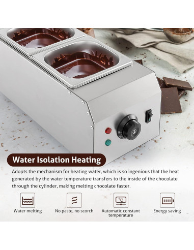 Máquina de Temperado de Chocolate WICHEMI 2 Tanques 4,08 kg