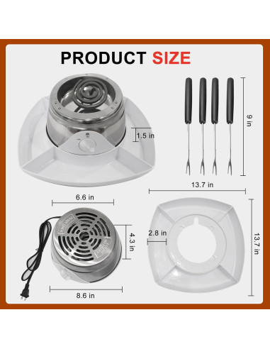 Kit de S'mores Eléctrico LANPRIL 345W Sin Llama 1.51kg