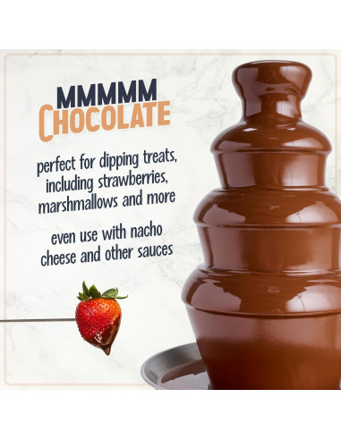 Fuente de Chocolate Eléctrica Nostalgia 4 Niveles Acero Inoxidable
