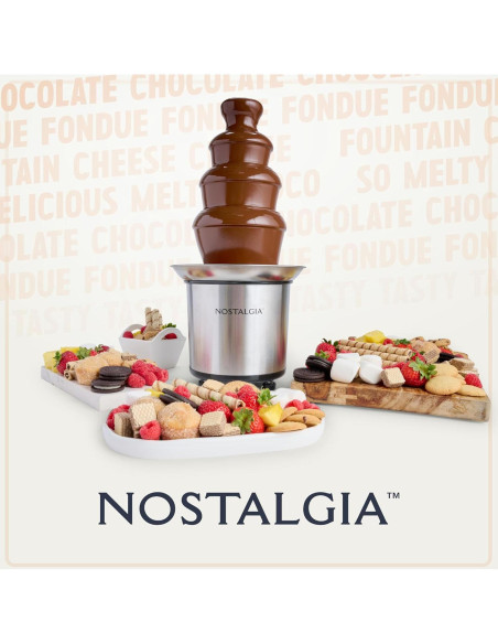 Fuente de Chocolate Eléctrica Nostalgia 4 Niveles Acero Inoxidable
