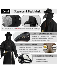 Disfraz Doctor de la Plaga Fooecor Adulto con Máscara 2